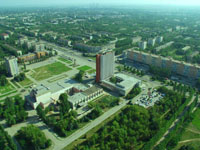 Панорама Волжского - проспект Ленина и главная площадь города
